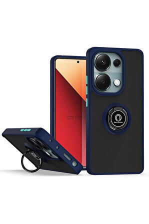 Xiaomi Redmi Note 13 Pro 4G Kılıf Soft Yüzüklü Standlı Mat Yüzey Azn-MntrYuzuk