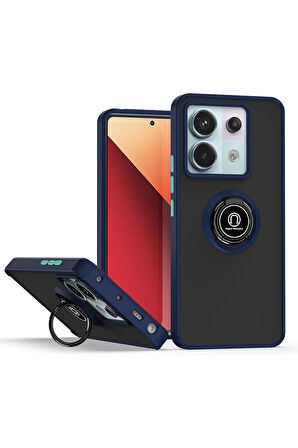 Xiaomi Redmi Note 13 Pro 5G Kılıf Soft Yüzüklü Standlı Mat Yüzey Azn-MntrYuzuk