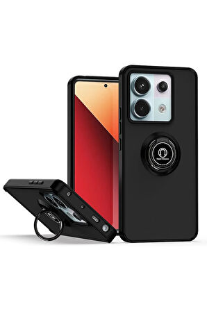 Xiaomi Redmi Note 13 Pro 5G Kılıf Soft Yüzüklü Standlı Mat Yüzey Azn-MntrYuzuk