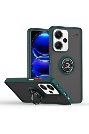 Xiaomi Redmi Note 13 Pro Plus Kılıf Soft Yüzüklü Standlı Mat Yüzey Azn-MntrYuzuk