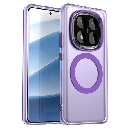 Xiaomi Note 14 Pro 4G Uyumlu Kılıf Renkli Kenarlı Magesafe Özellikli Hlt-Colour