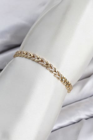 CM Model Zirkon Taşlı VIP Seri Gold Renk Pirinç Kadın Bileklik