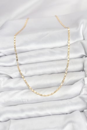 CM 14K Gold Renk Lazer İnce Zincirli Kadın Kolye