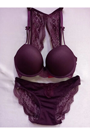 Destekli Arkası Dantel Sutyen