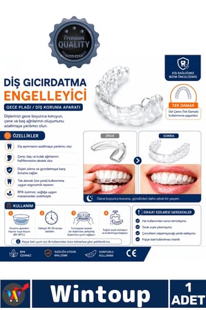 #Dişlik Diş Gıcırdatma Önleyici Şeffaf Koruyucu Özel Konforlu Bruksizm Gece Aparatı Plağı Tek Damak