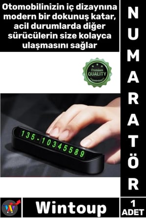 #Numaratör Şık Gizlenebilir Fosforlu Mıknatıslı Otomobil Park Araç Torpido Üstü Aç Kapa Numaratör