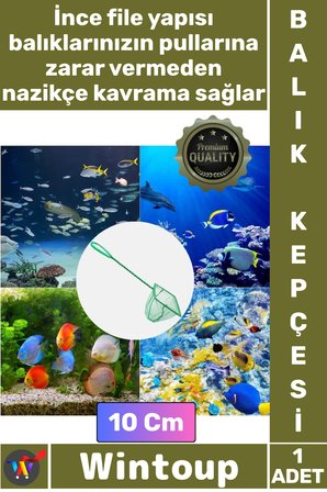 #AkvaryumKepçesi Profesyonel Kaliteli Dayanıklı İnce Fileli Akvarist Akvaryum Balık Kepçesi 10 Cm