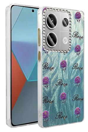 Xiaomi Redmi Note 13 Pro 4G Kılıf Parlak Desenli Taşlı Azn-Blade