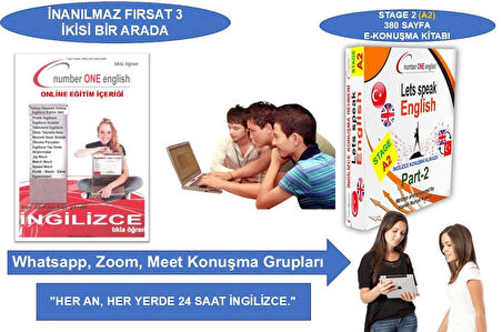 Dijital Elektronik -A2 KONUŞMA KILAVUZU Hediyeli … Number One English 50 Saat Online Paket Eğitim+ Elektronik Sınav+ 7/24 WhatsApp- Zoom- Google Meet konuşma Grupları ve Canlı Destek – EZBER BOZAN SİSTEM- EFSANE İNDİRİMLE YILLIK 99-TL