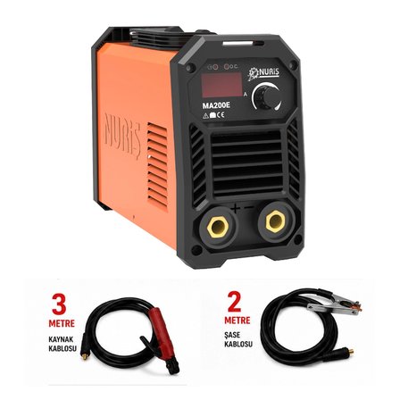 Nuriş MA200E İnverter Kaynak Makinesi + Kaynak Maskesi + 100Lü Elektrod