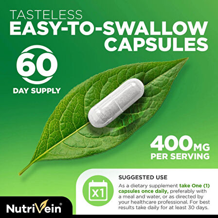 Nutrivein DIM Supplement 400mg Diindolylmethane Plus Bioperine - 120 Caps