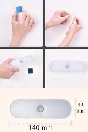 Hareket Sensörlü Usb Şarjlı Led Işık Lamba-Oda, Mutfak, Salon Ve Merdiven Işıklandırma