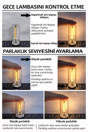 USB LED Gece Lambası Pembe Işık Dokunmatik Mini Taşınabilir USB Lamba
