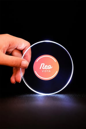 Işıklı Bardak Altlığı Dokunmatik Renkli LED Işıklı Su Geçirmez İçecek Sunum Altlığı