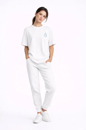 Sevgili Kombini Ateş Su Minimal Çift Tişört Oversize Unisex Partner Kombin Seti