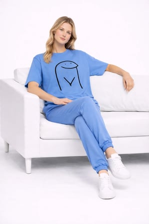 Sevgili Kombini Çift Tişört Oversize Unisex Matching Couple Minimal Çizim Tasarım Çift Kombin Seti