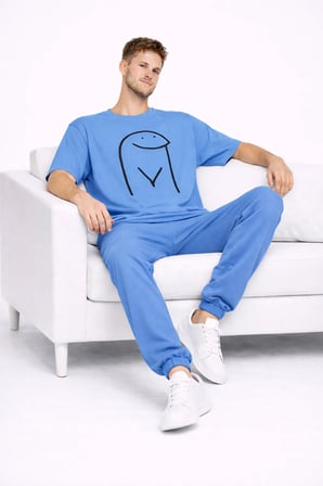 Sevgili Kombini Çift Tişört Oversize Unisex Matching Couple Minimal Çizim Tasarım Çift Kombin Seti