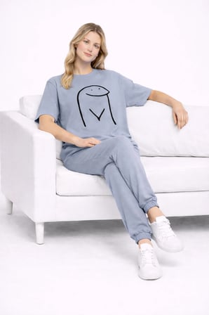Sevgili Kombini Çift Tişört Oversize Unisex Matching Couple Minimal Çizim Tasarım Çift Kombin Seti