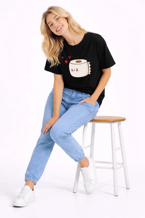 Sevgili Kombini Eğlenceli Baskılı Çift Tişört Oversize Unisex Partner Tişört 2’li Set