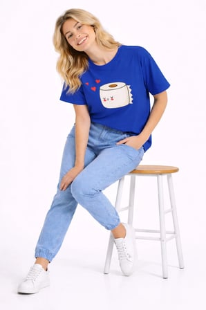Sevgili Kombini Eğlenceli Baskılı Çift Tişört Oversize Unisex Partner Tişört 2’li Set