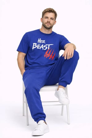 Nevermind Sevgili Kombini Her Beast His Beauty Oversize Çift Tişört Unisex Partner Tişört