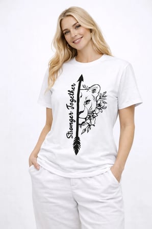 Sevgili Kombini Oversize Çift Tişört Unisex Matching Couple Stronger Together Baskılı Partner Set