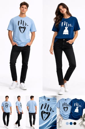 Nevermind Sevgili Kombini Mr Mrs Çift Tişört Evlilik Nişan Söz Balayı Set