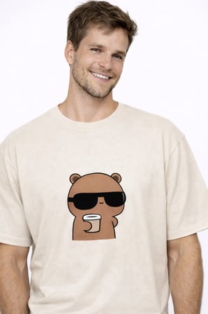 nevermind sevgili çift tişört panda karakter baskılı oversize unisex stil