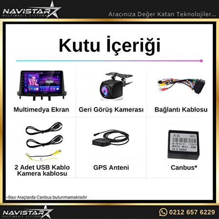 Megane 3 Kablosuz Carplay 2+32GB Android 13 Navigasyon Multimedya Sistemi