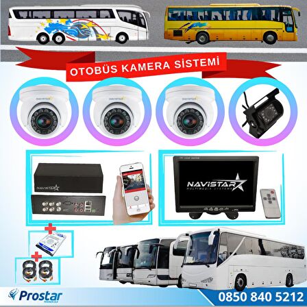 Otobüsler için Kayıtlı 4 Kameralı 320 GB Harddiskli Kamera Seti