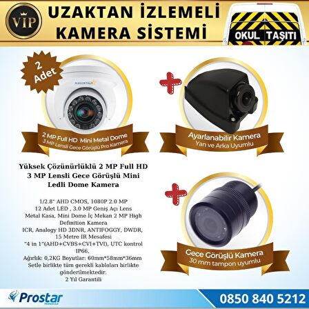 Profesyonel Servis Araç Kamera Seti 4 Kameralı Kayıtlı 320 GB Harddiskli Tak Kullan Set