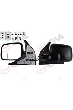 DIŞ DİKİZ AYNASI SOL TRANSPORTER T4 96 ELEKTRİKLİ ISITMALI ASFERİK VM-186EHAL 313105