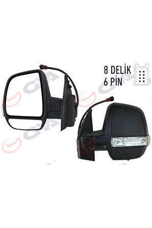 DIŞ DİKİZ AYNASI SOL DOBLO 11 ELEKTRİKLİ ISITMALI SİNYALLİ ÇİFT CAM KONVEKS 6 Fİ