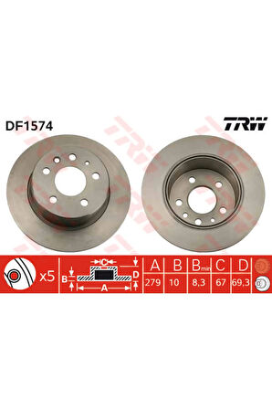 Fren Dıskı Arka Mercedes W115 C123 S123 W116 W126 W123