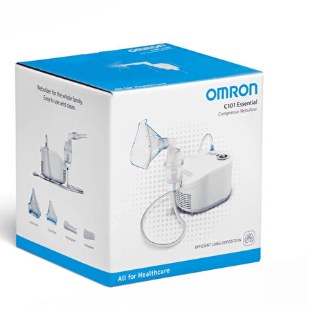 Omron C101 Essential Şarjlı Nebulizatör - Aile için Uygun, Taşınabilir ve Kolay Temizlenebilir, Ev ve Seyahat İçin İdeal