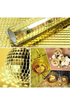 1 Adet Kendinden Yapışkanlı Aynalı Kare Sticker – Gold Mozaik Panel 30X30 CM Duvar Mobilya Dekoru Ayna Mirror Self-Adhesive