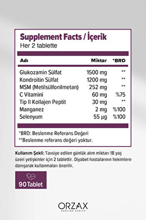 Orzax Cosakondrin Plus 90 Tablet