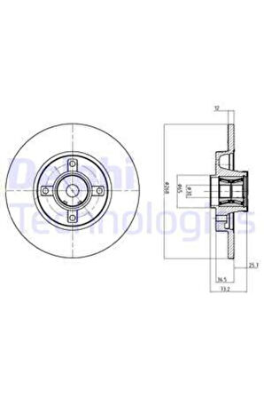 Arka Fren Aynası Adet Poryalı Sensor Ile Partner-berlıngo-p308-p5008-p3008 08 C4