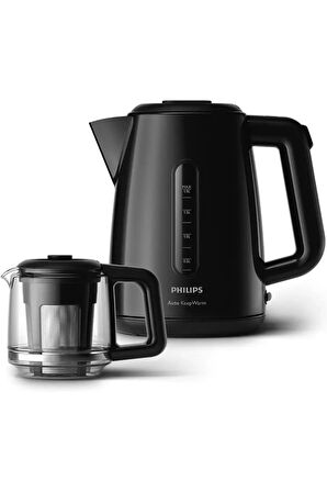 NEW  HD7301/00  Daily Collection Çay Makinesi, 1.9 L Kapasite, 360º Döner Taban, Kablo Sarıcı, Siyah