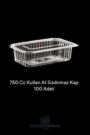 Plastik Kapaklı Kase Saklama Kabı Sızdırmaz Kap 750 Cc 100 Adet