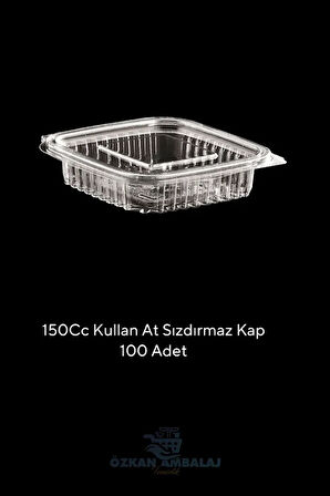 Plastik Kapaklı Kase Saklama Kabı Sızdırmaz Kap 1500 Cc 100 Adet