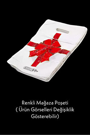 50 Adet 33x45 Cm Renkli Tavkviyeli Mağaza Poşeti 3 Numara
