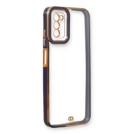 Bezos Samsung Galaxy A03S Kılıf Liva Lens Silikon - Mavi OB