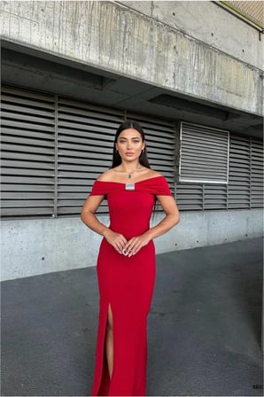 Bezos Halter Taş Abiye Yaka Elbise Detaylı · Renk: Mor · Beden: S OB