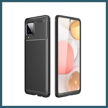 Bezos Samsung Galaxy A22 Kılıf Auto Focus Karbon Kapak - Siyah OB