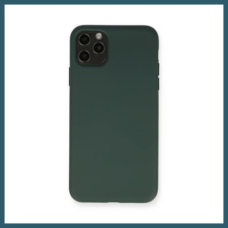 Bezos iPhone 11 Pro Max Kılıf Nano içi Kadife Silikon - Koyu Yeşil OB