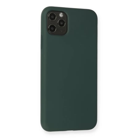 Bezos iPhone 11 Pro Max Kılıf Nano içi Kadife Silikon - Koyu Yeşil OB