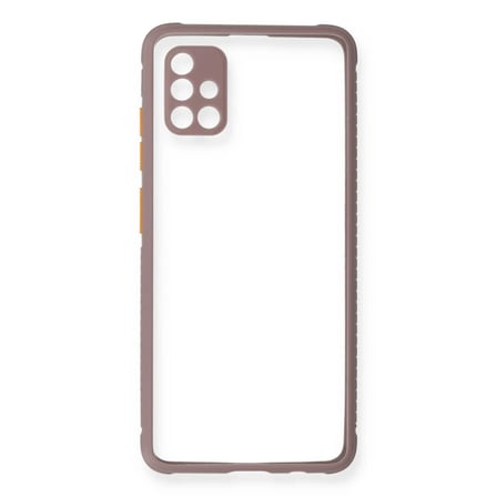 Bezos Samsung Galaxy A71 Kılıf Miami Şeffaf Silikon - Açık Mor OB