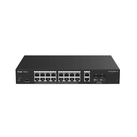 RUIJIE REYEE RG-ES220GS-LP 16 PORT GIGABIT+2XGB RJ45/SFP UPLINK CLOUD YÖNETİLEBİLİR 130W POE RACKMOUNT SWITCH OB