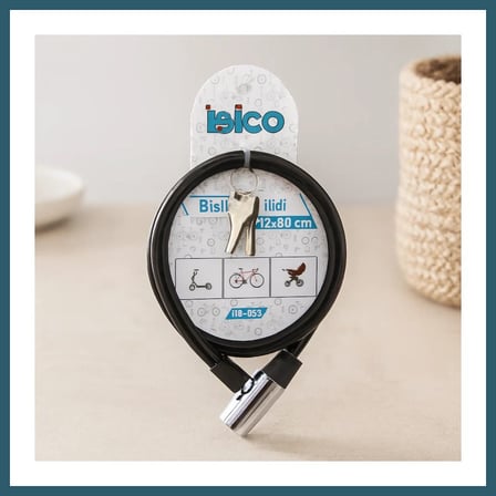 Bezos Anahtarlı Çelik Tel Bisiklet Kilidi 12mm x 80cm OB